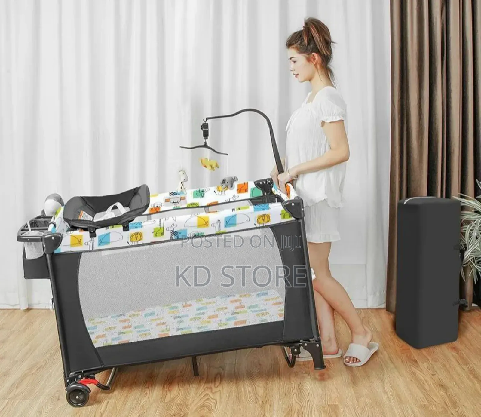 High Quality Foldable Multifunctional Baby Bed የልጆች ማስተኛ አልጋ
