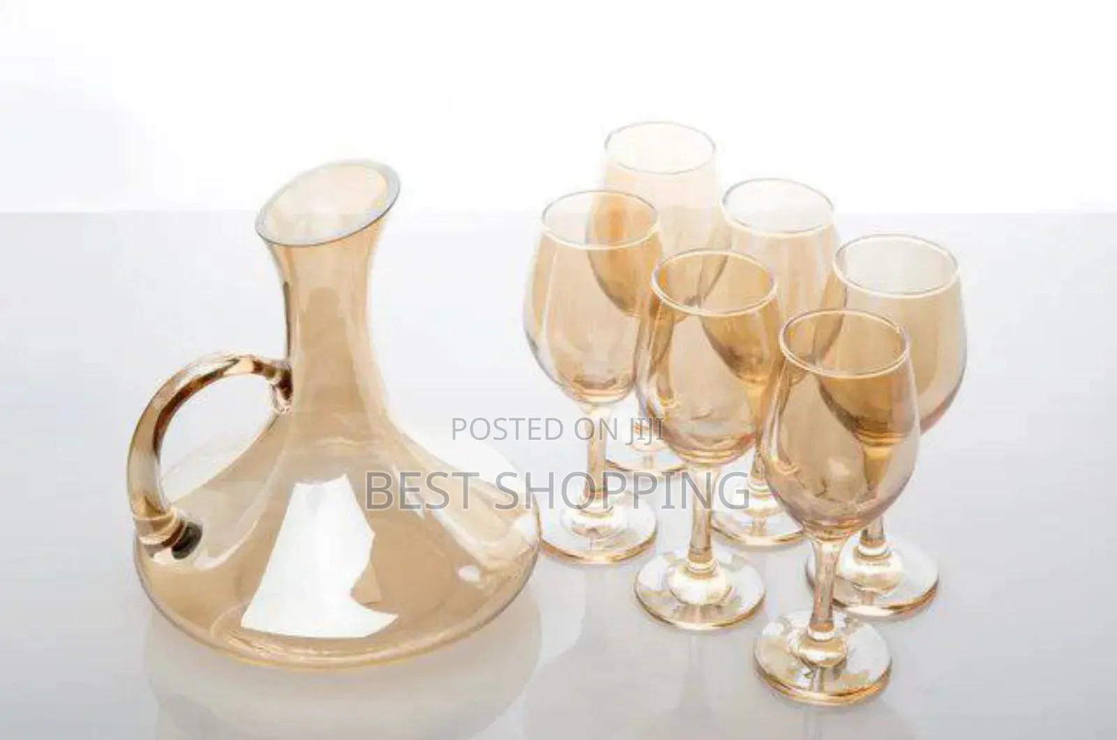 Liquids Serving Complete Glasswares የወይን መጠጫ ከመቅጃ ጆግ ጋር