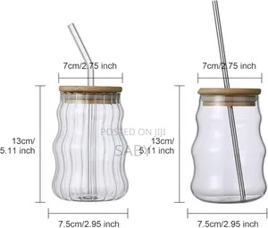 500ml Vintage Mason Glass Drinking Jar With Straw
