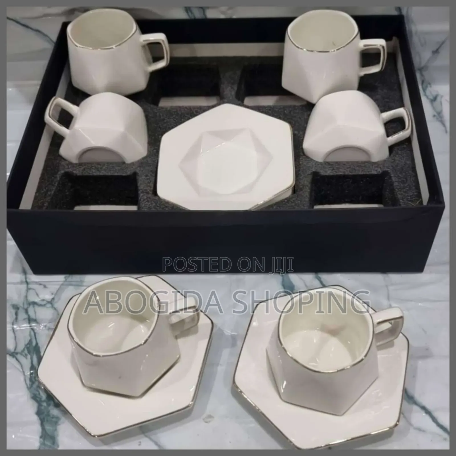 Modern 12-Piece Coffee Cup Set With Luxury Touch ማራኪ የቡና ስኒ