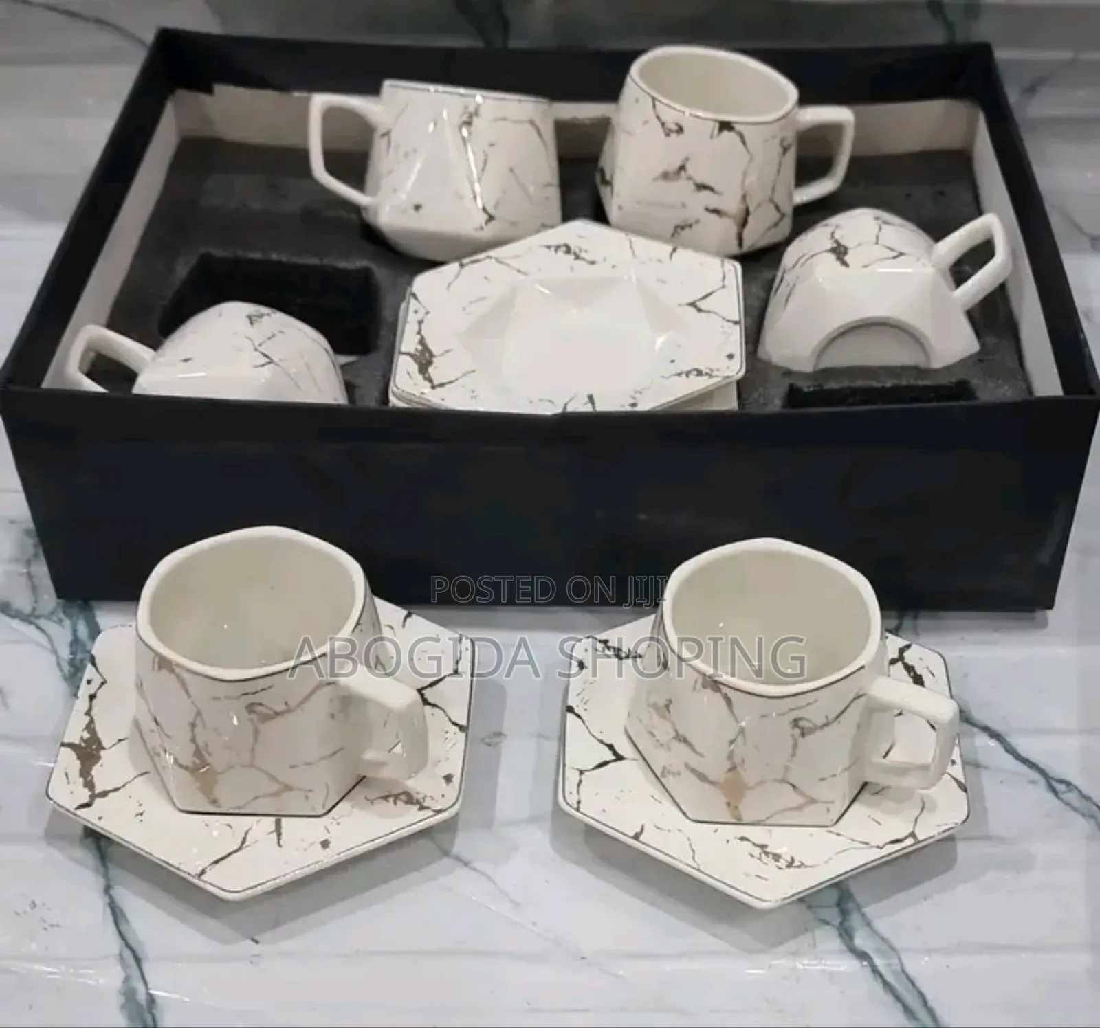 Modern 12-Piece Coffee Cup Set With Luxury Touch ማራኪ የቡና ስኒ
