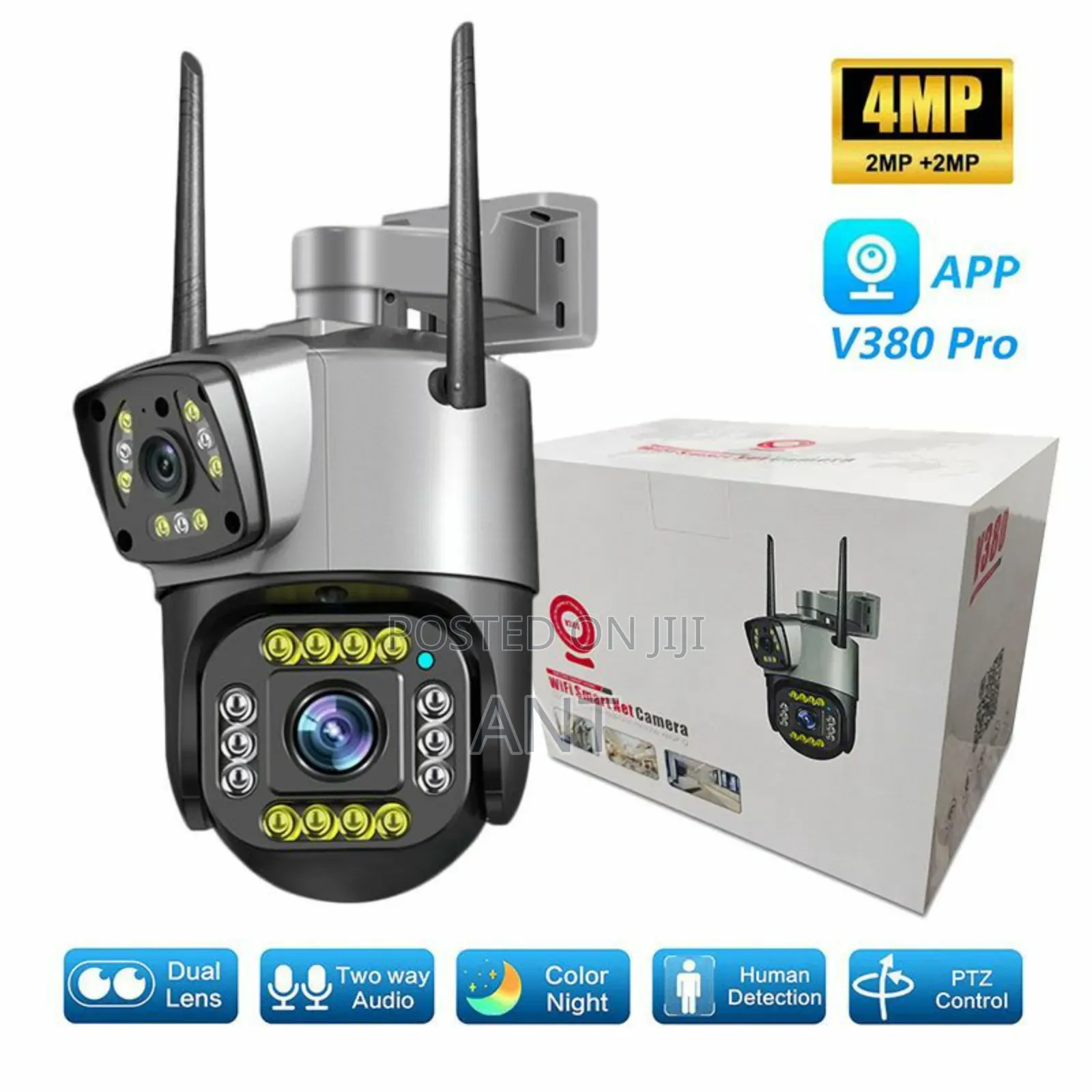 V380 Solar With 5g 4g Simcard Dual Lense 360 CCTV Camera