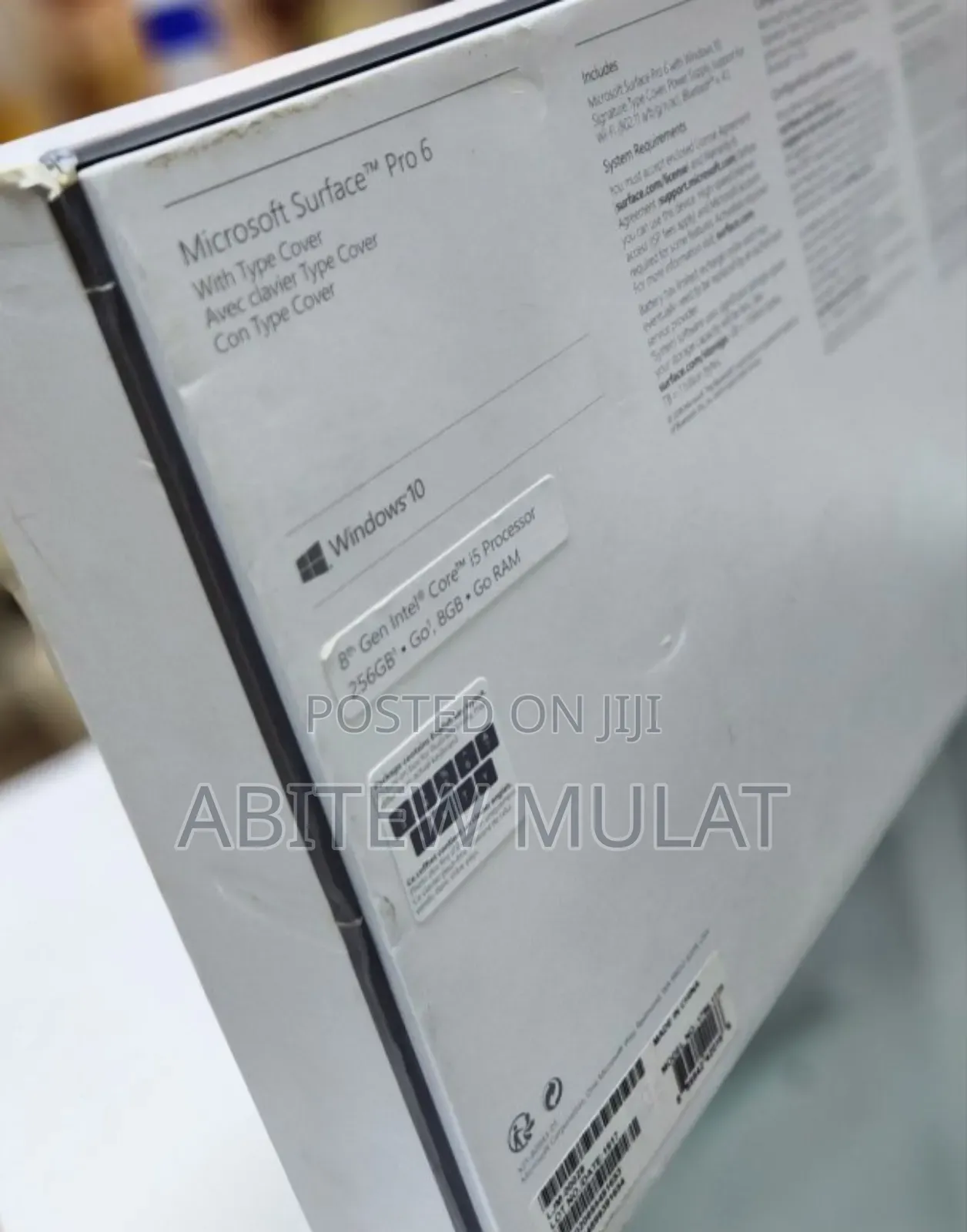 New Laptop Microsoft Surface Pro 6 8GB Intel Core I5 SSD 256GB