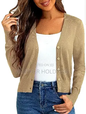 Photo - Stretch Viscose Cardigan v- Sweaters