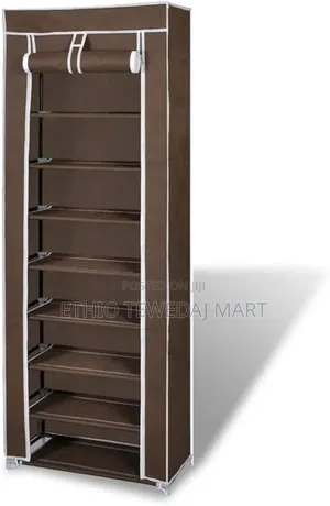 9 Layers Portable Shoes Rack መደርደሪያው ጠንካራ ፕላስቲክ