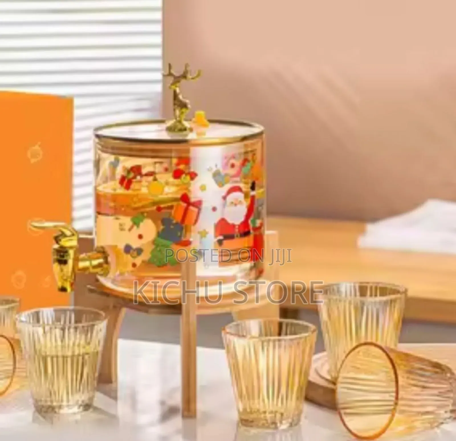 Glass Dispenser Jar With Bamboo Stand