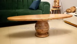 Photo - Wooden and Segmented Oval Table for Living Room Salon.