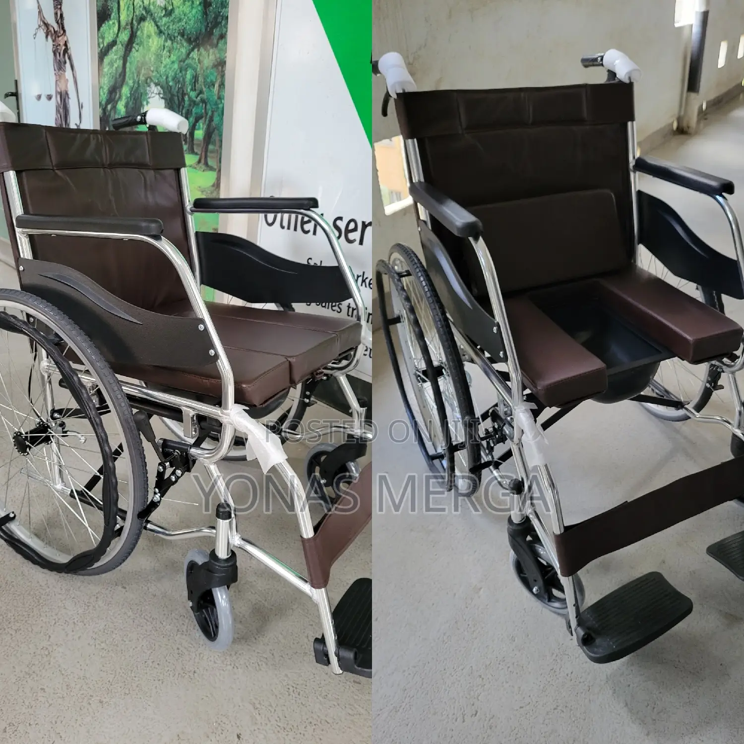 Toilet Wheelchair/ዊልቼርeasy-to-Clean PVC Seat Back Cushion