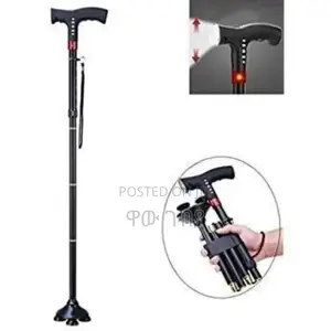 Adjustable Anti-Slip Walking Stick With Led Light