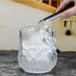 Photo - Glass Ice Bucket With Stainless Steel Handle