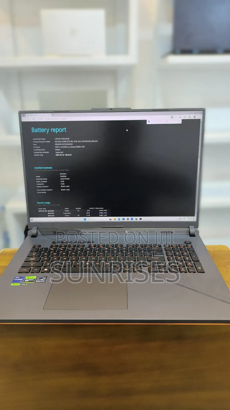 New Laptop Asus ROG Strix G17 32GB Intel Core I9 SSD 1T