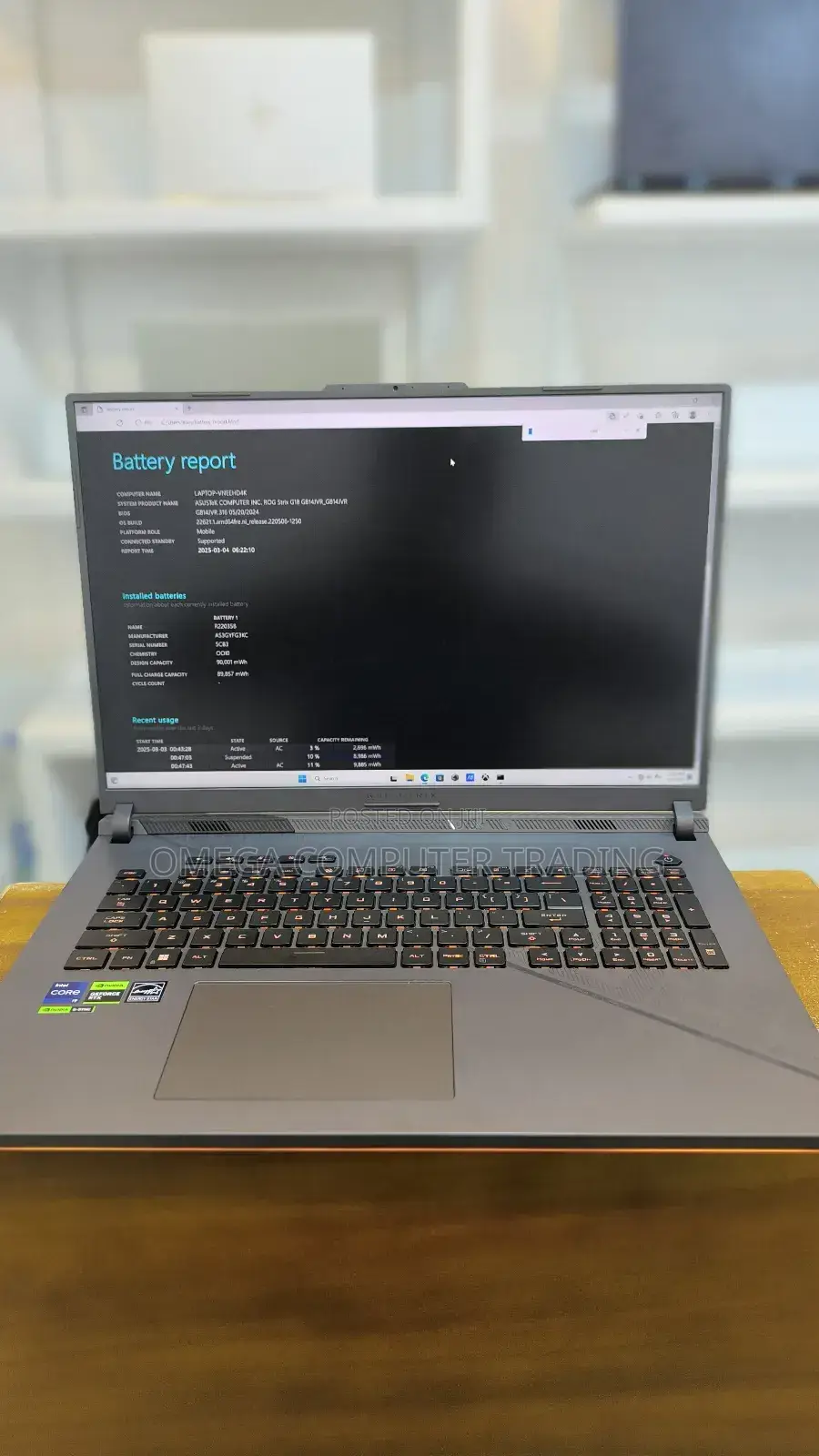 New Laptop Asus ROG Strix G17 32GB Intel Core i9 SSD 1T