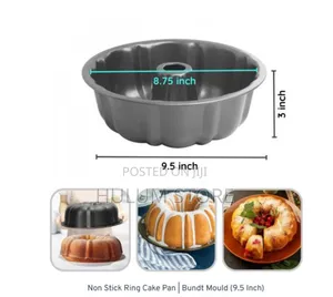 Non Stick Ring Cake Pan | Bundt Mould (9.5 Inch) •