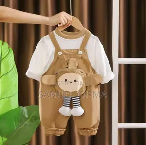 Photo - Bibcartoon Zipper Pocket Trousers Short Sleeve T-Shirt2 PCS