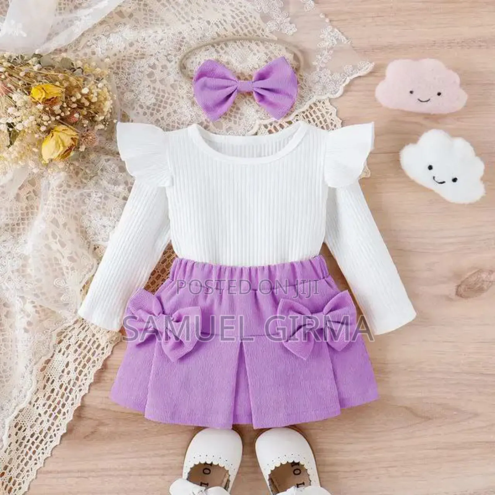 Mk- 0470 Girls Skirt, Top and Hair Bow Set