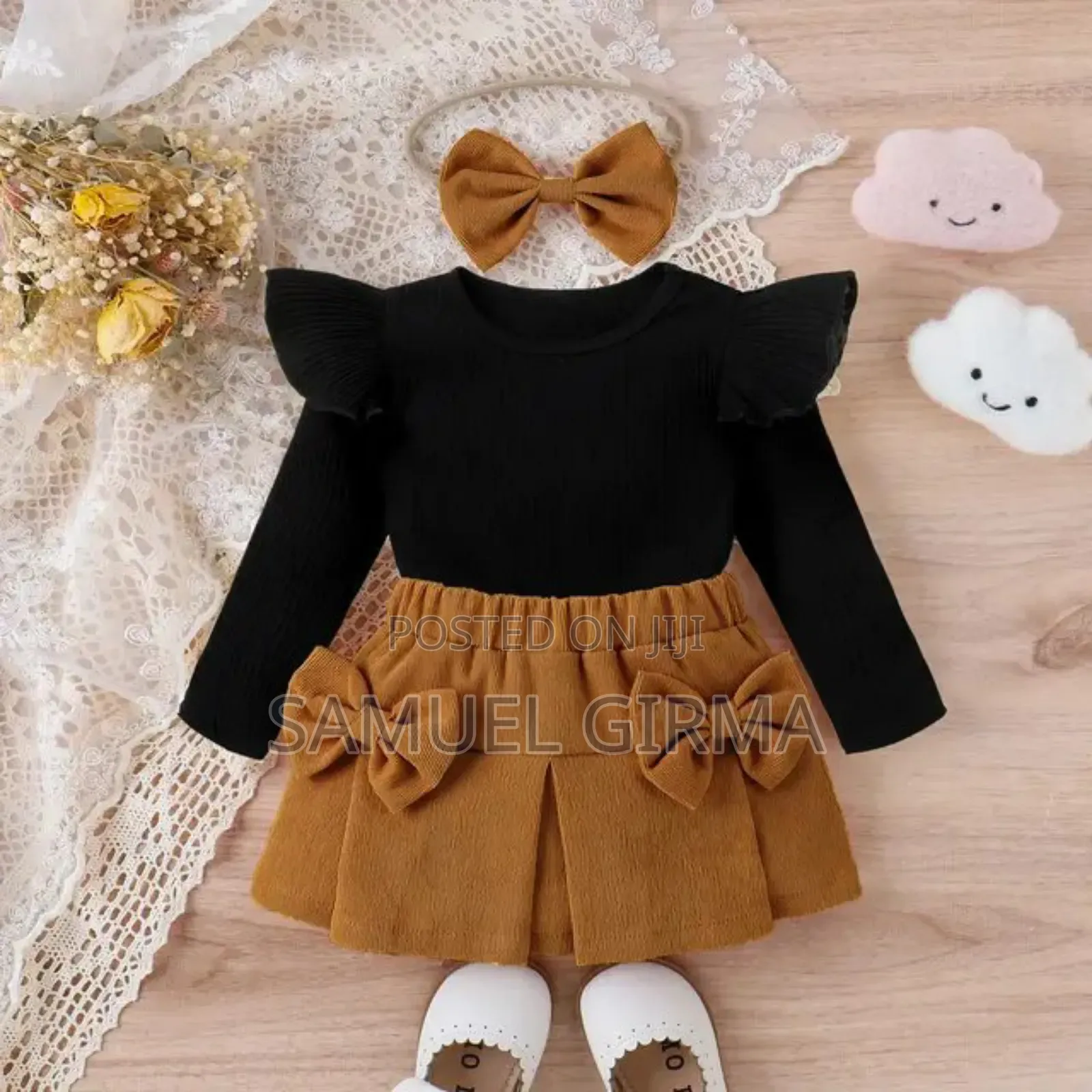 Mk- 0470 Girls Skirt, Top and Hair Bow Set