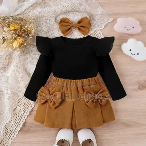 Mk- 0470 Girls Skirt, Top and Hair Bow Set