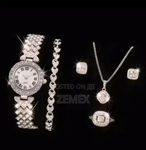Photo - Quartz Wristwatch Bracelet Ring Necklace Earings