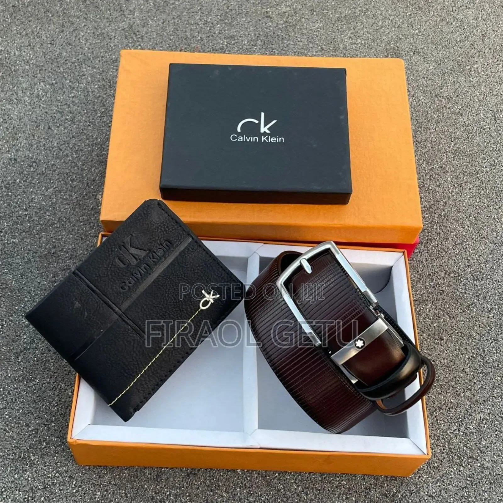 Calvin Kalein Wallet + Belt Combo