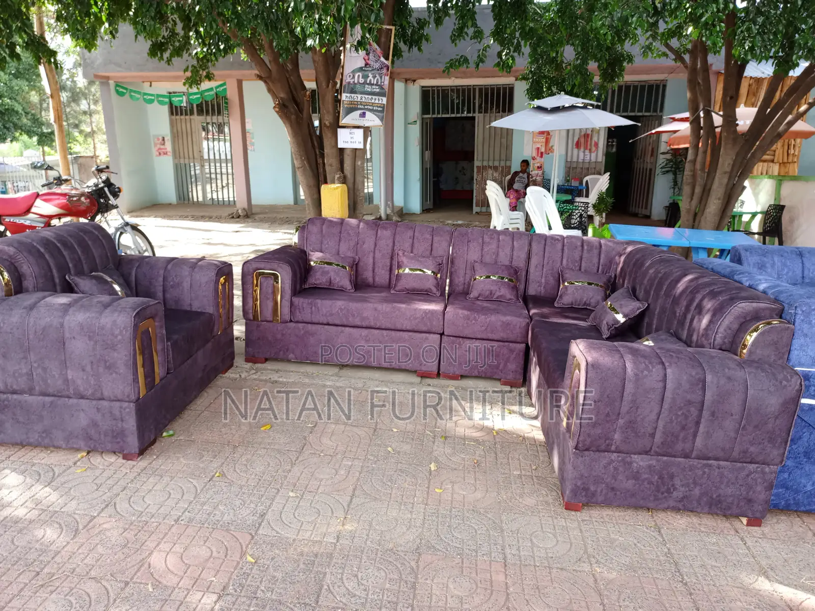 L Shape Sofa Full Set Made of ማለዳ Hd#1 Sponge Qlty Wood Mate