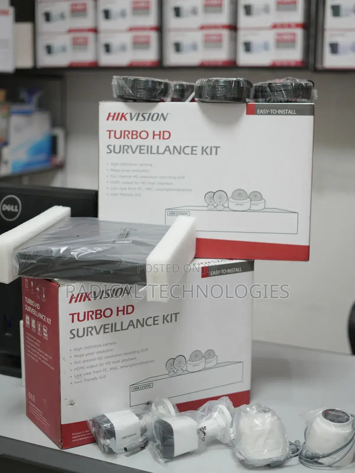 Hikvision 4 Channel Kit ባለ 4 ካሜራ ከነ ኬብሉ ከነ DVR