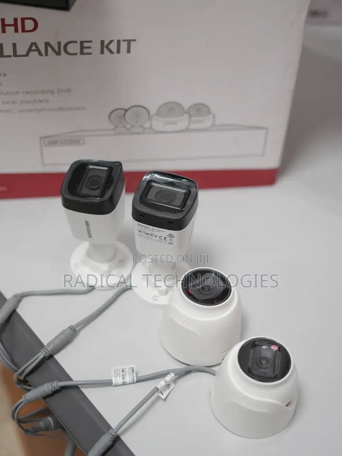 Hikvision 4 Channel Kit ባለ 4 ካሜራ ከነ ኬብሉ ከነ DVR