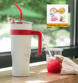 Photo - Double Layer Stainless Still Isolated Tumblers With Straw