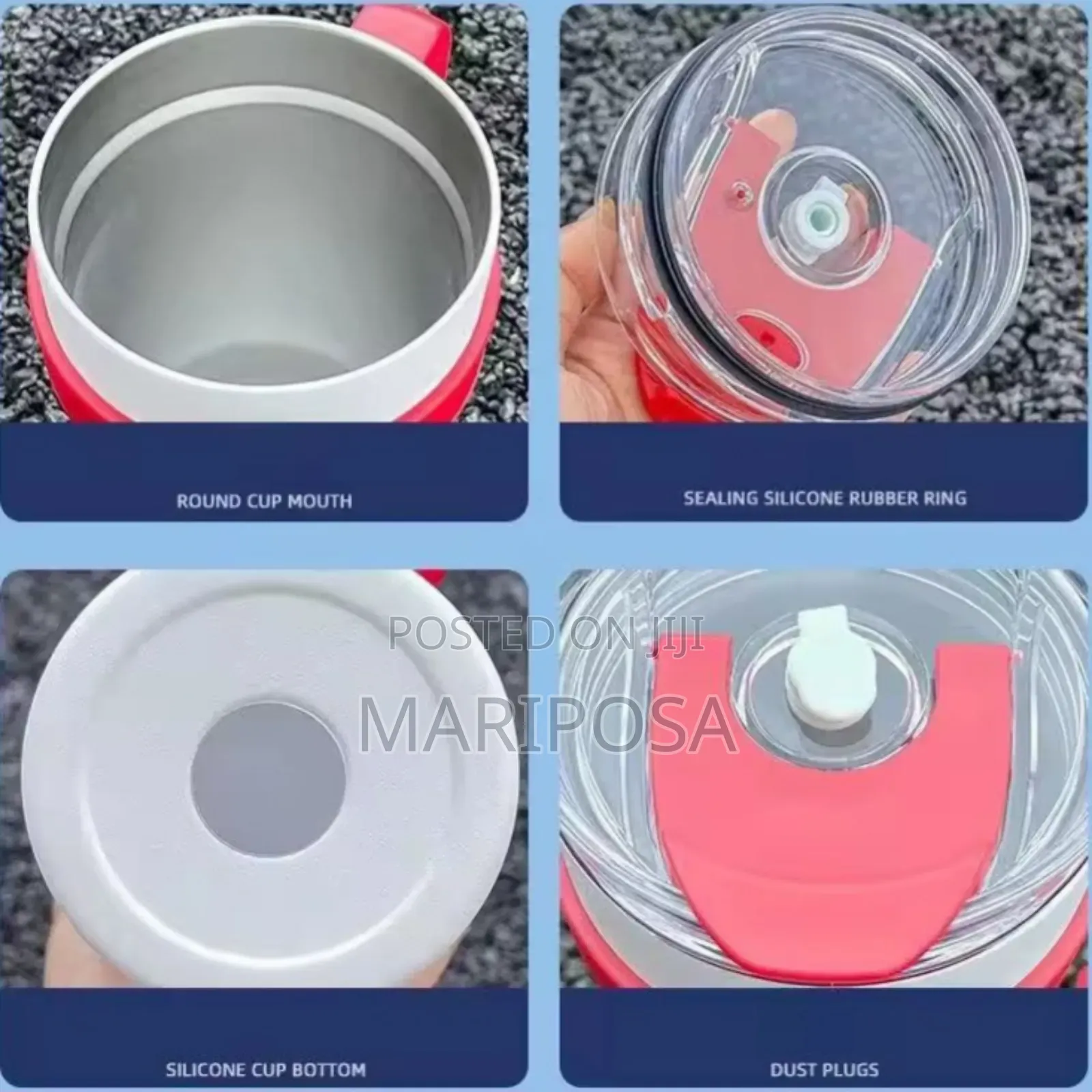 Double Layer Stainless Still Isolated Tumblers With Straw