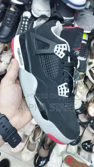 Photo - Jordan 4 Black Rede High Quality Shoes for You