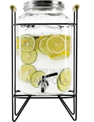 Glass Dispenser Jar With Rack
