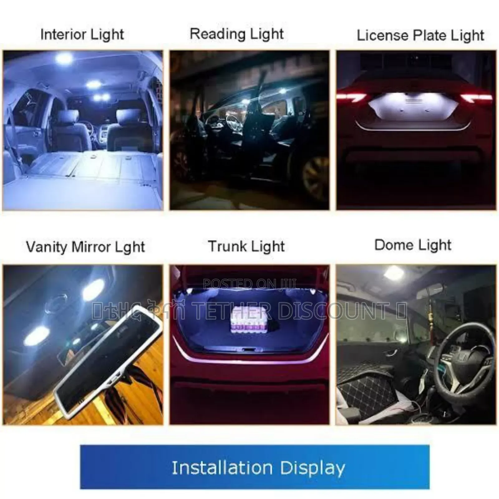 Led Light Car Originalዠ በቡዙ እጥፍ የሚያበራ በነጭ ፣በቢጫ፣ በአርጓዴ Color