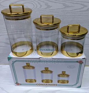 3 PCS Set Acrylic Canister (የጥራጥሬ ማስቀመጫ)