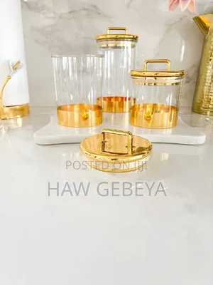 3 PCS Set Acrylic Canister (የጥራጥሬ ማስቀመጫ)