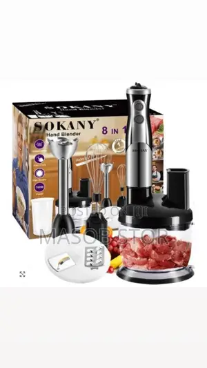 Sokany 8 In 1 Hand Blender/ ጁስ፣ሽንኩርት፣ ስጋ እና አትክልቶችን ይፈጩበታል