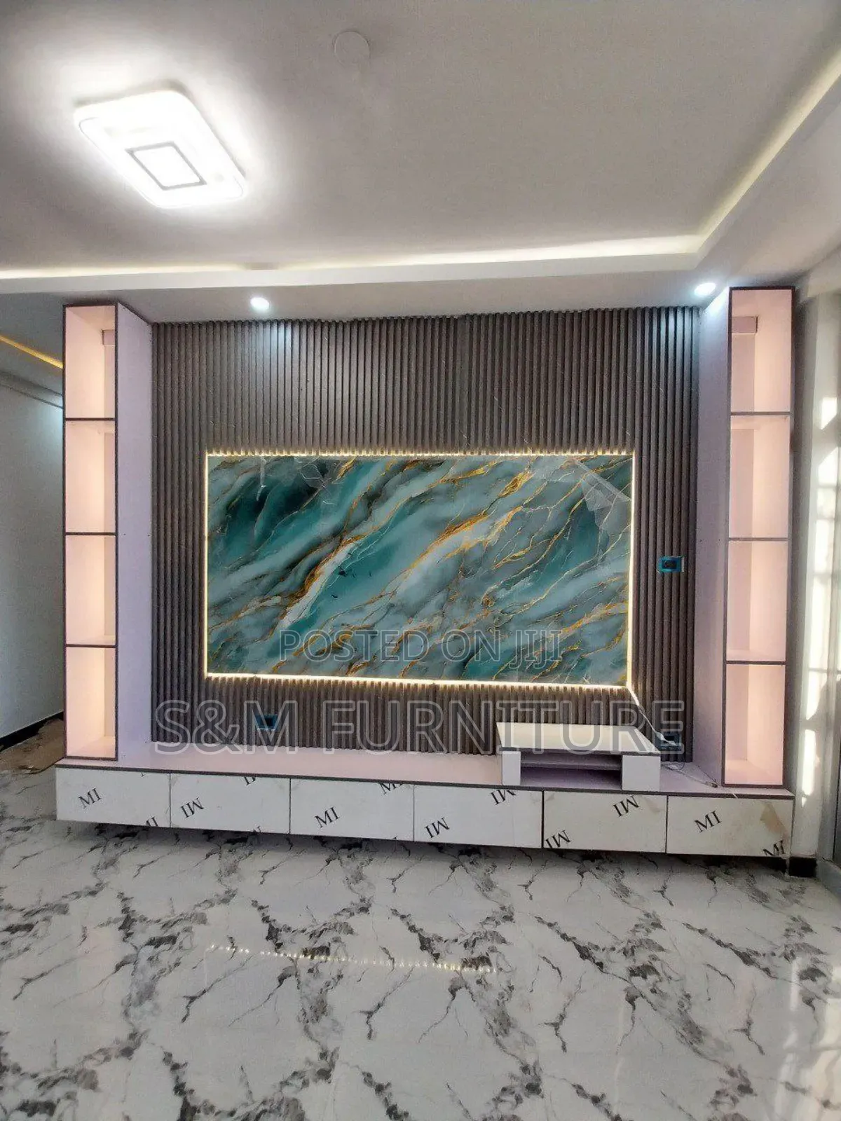 Tv Stand With Lap of Luxury Valued Per Square Meter.