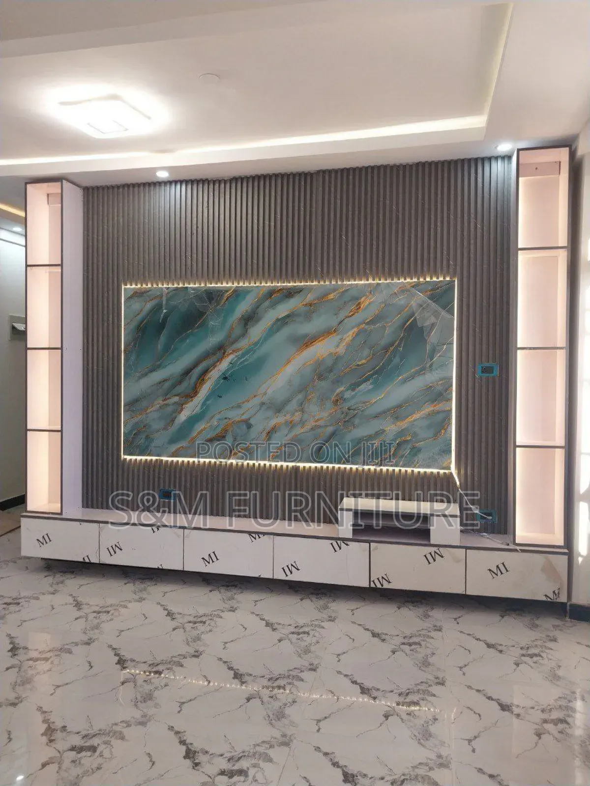 Tv Stand With Lap of Luxury Valued Per Square Meter.