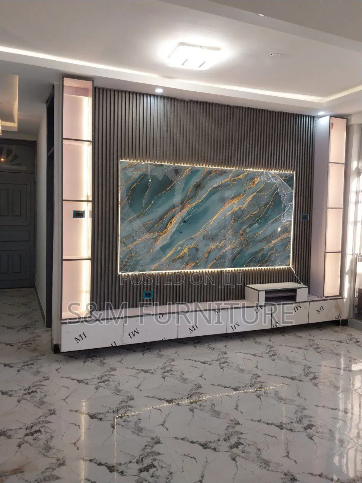 Tv Stand With Lap of Luxury Valued Per Square Meter.