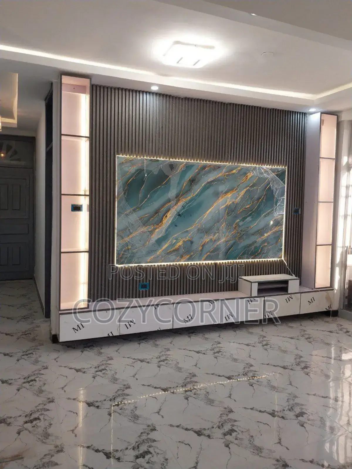 TV Stand With Lap of Luxury Valued Per Square Meter.