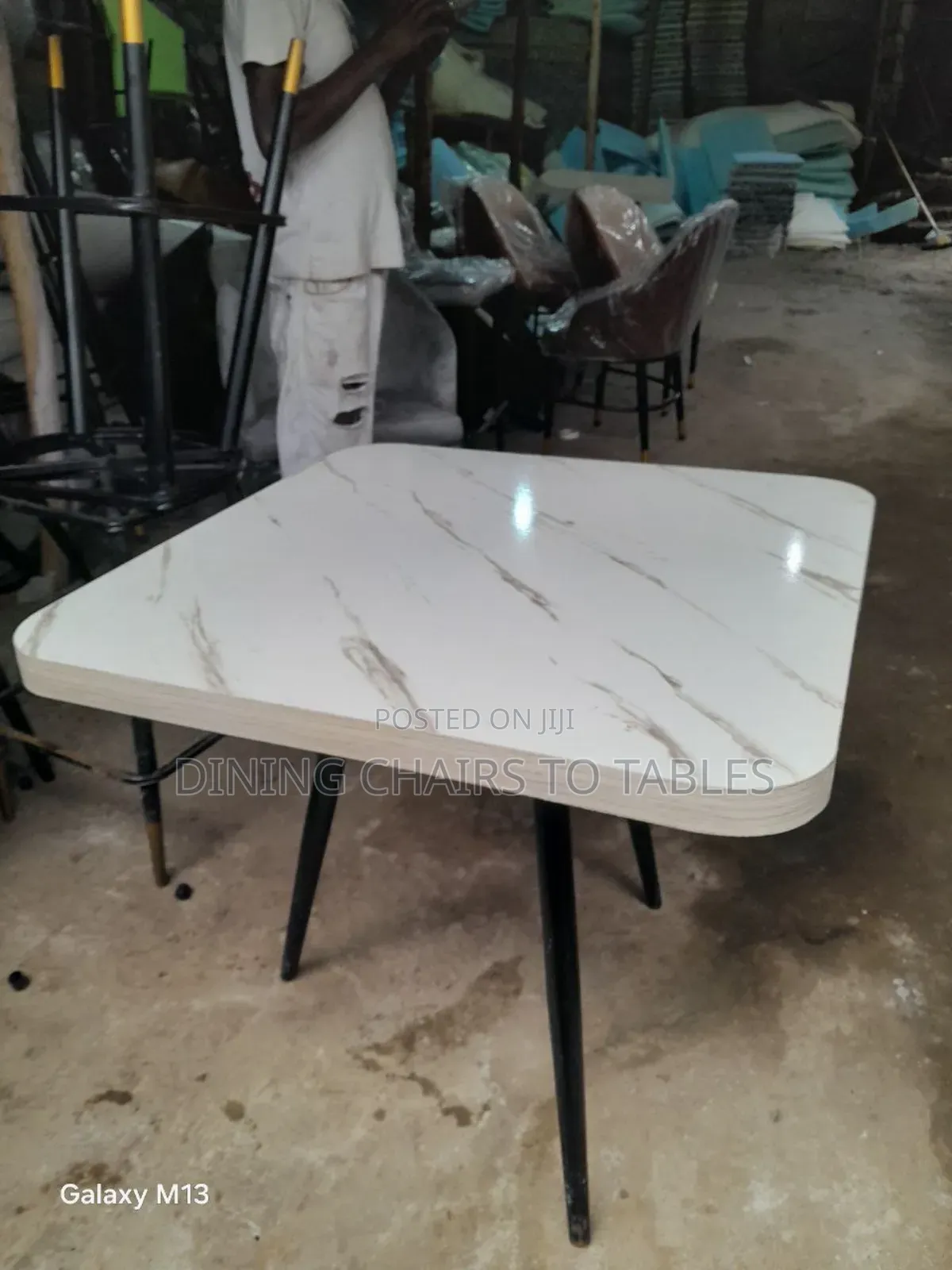 Dining Table With Metal Legs and MDF