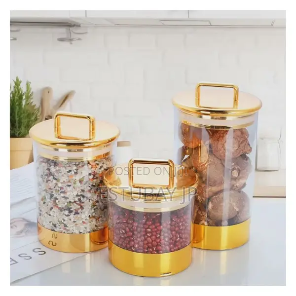 3 PCS Set Acrylic Canister 
 (የጥራጥሬ ማስቀመጫ)