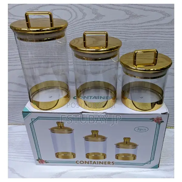 3 PCS Set Acrylic Canister 
 (የጥራጥሬ ማስቀመጫ)