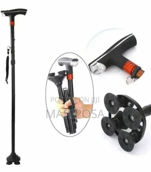 Adjustable Anti-Slip Walking Stick With Led Light