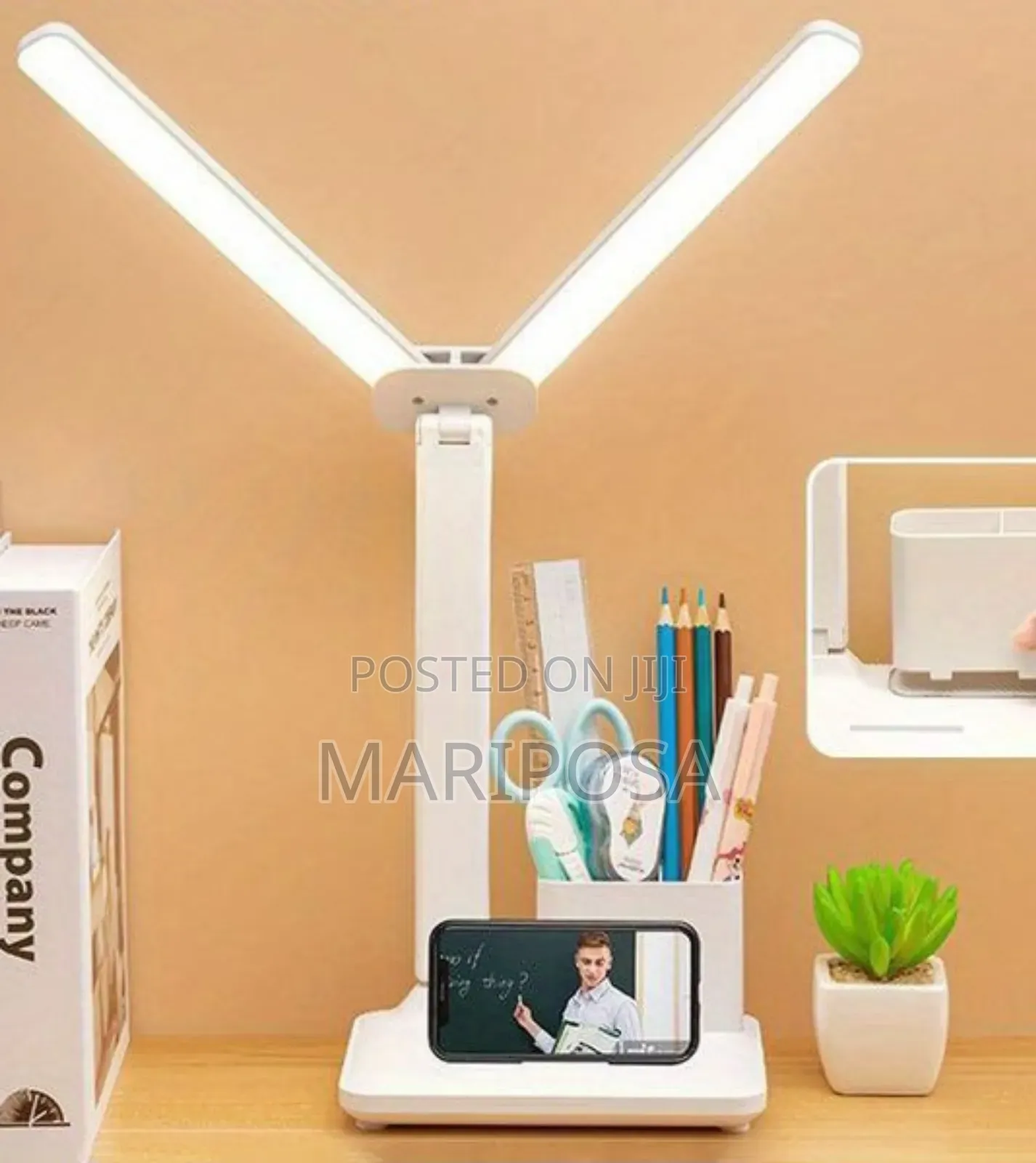 1pc Led Double Head Portable Desk Lamp