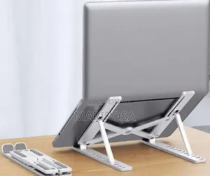 Photo - Foldable Height Adjustable Metal Frame Laptop Stand