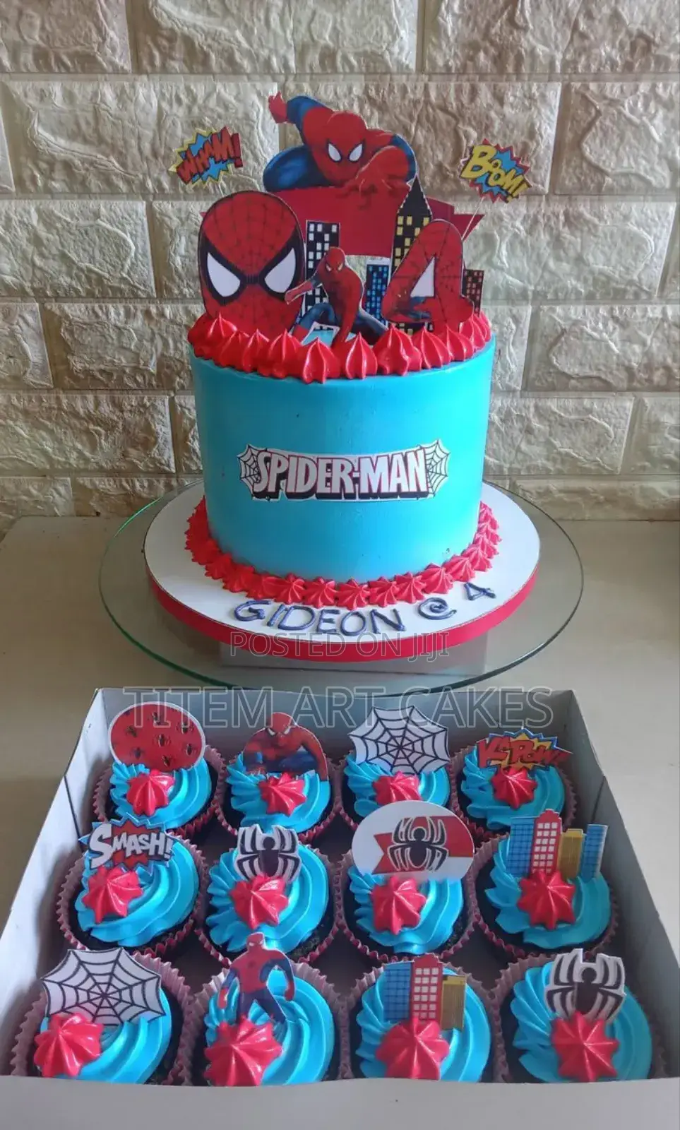 Spiderman Cake and Cupcake