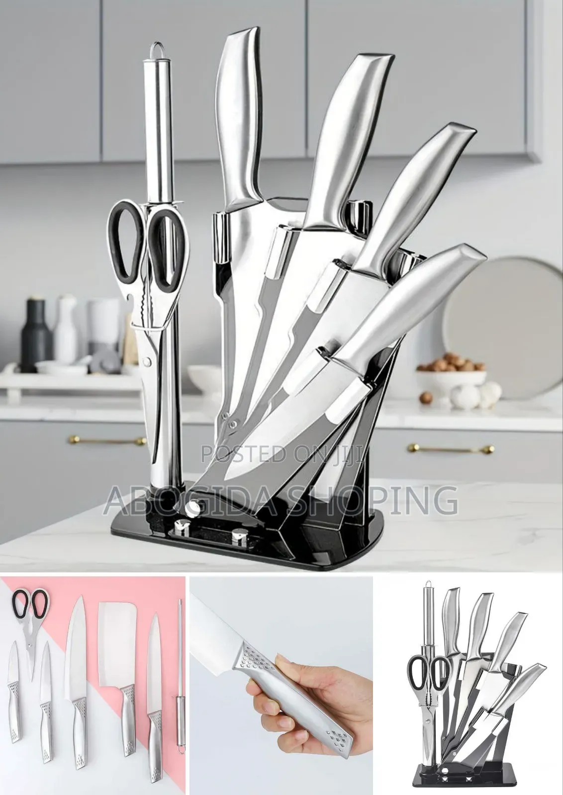High-Quality 7-Piece Kitchen Knife Set With Storage Block