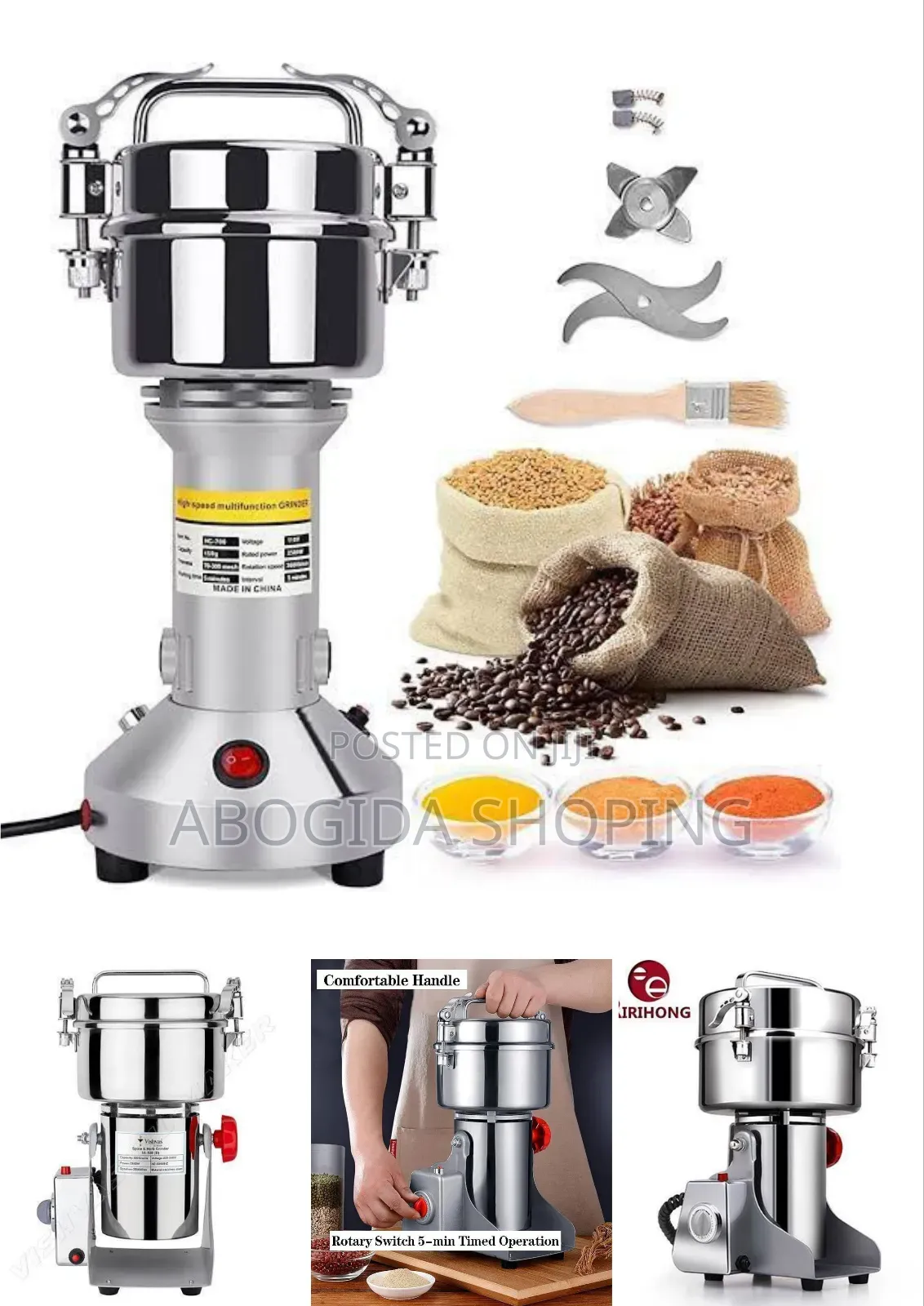 100g Heavy-Duty Stainless Steel Grinder for Coffee Spices