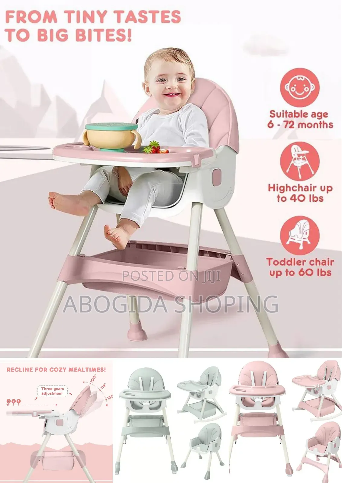 Foldable Adjustable Baby Feeding Chair for Comfort!