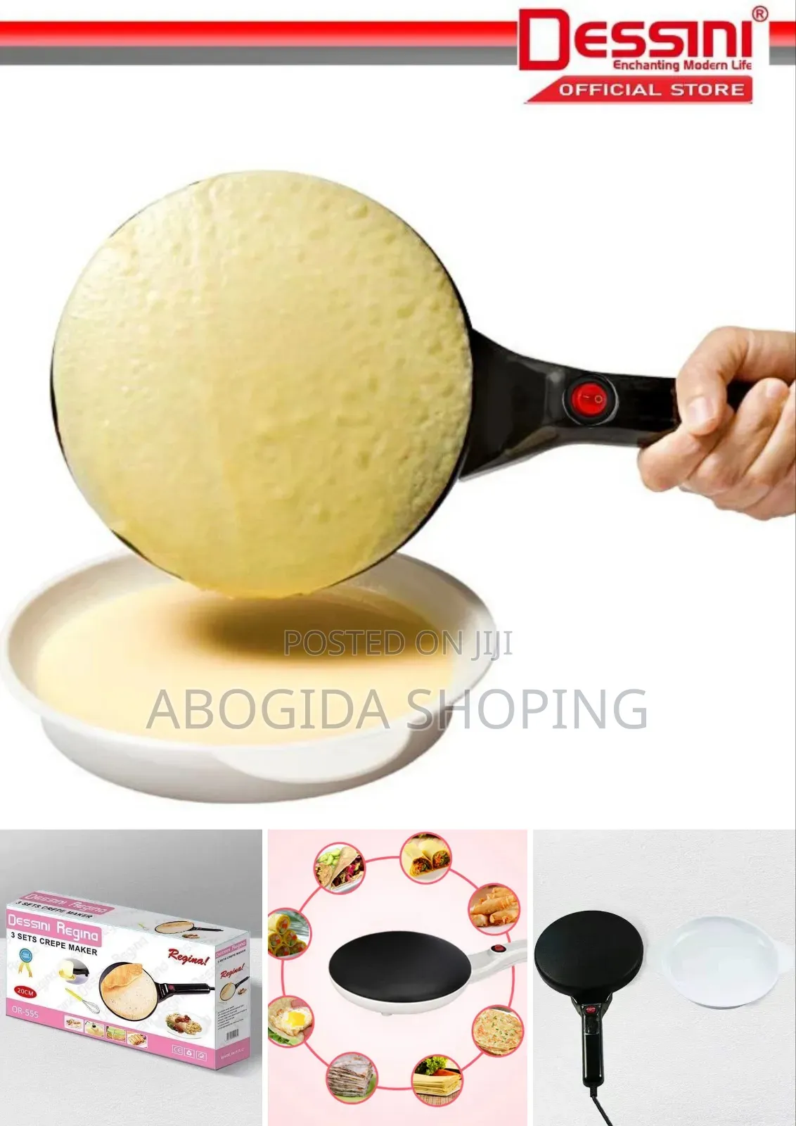 Dessini Regina Crepe Maker – 3 Sets for Versatile Cooking 