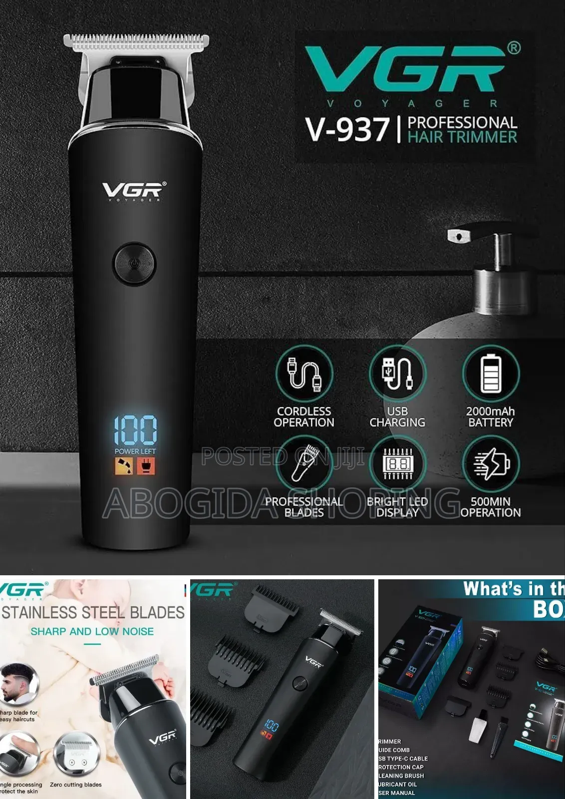 VGR v-937 Hair Trimmer – Led Display, Usb Charging
